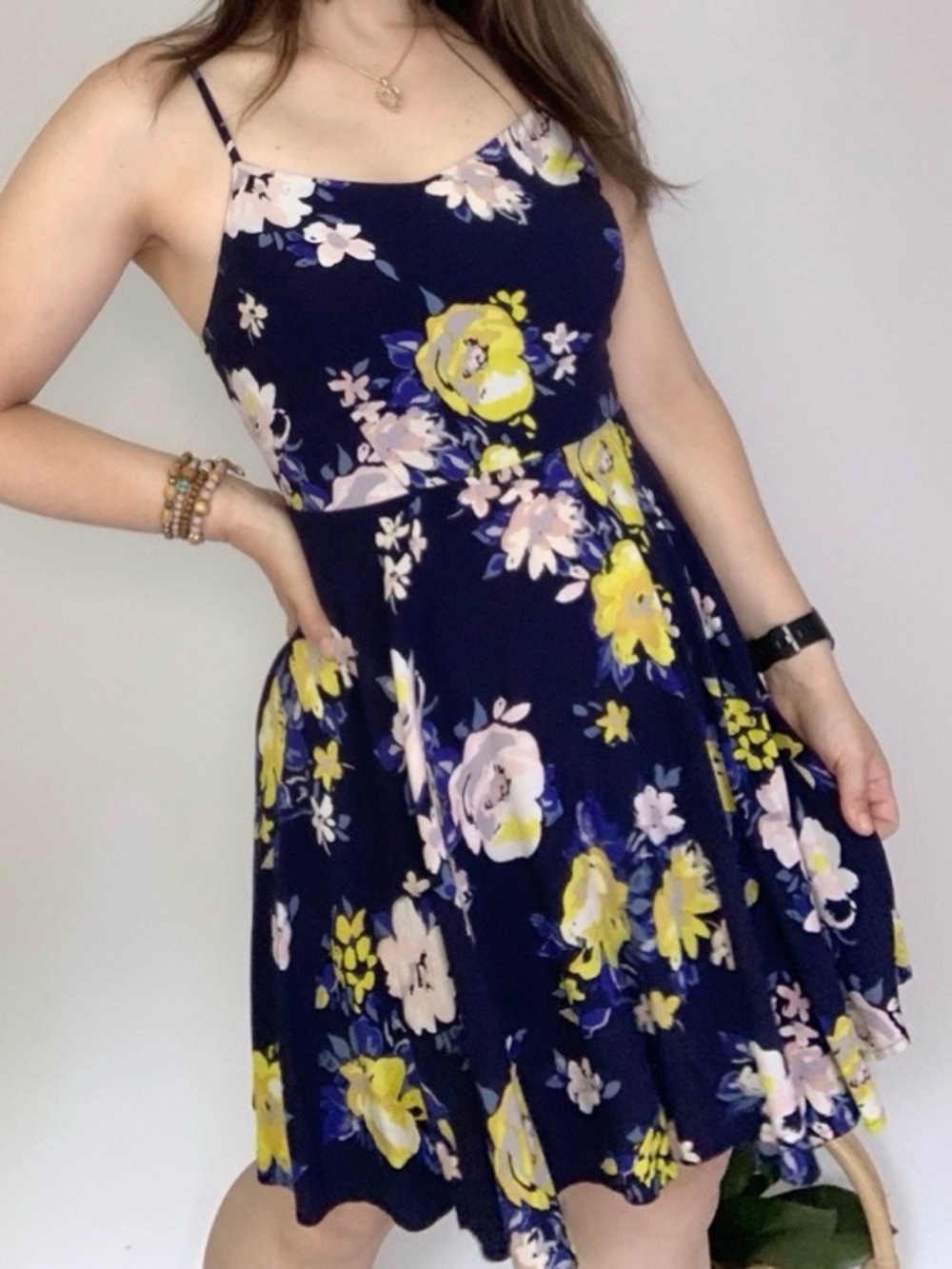 Navy Floral Dress - Picture 10 of 11